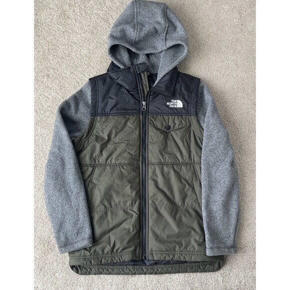 North Face Gordon Lyons Varsity Vest Hoodie Boys Medium 10-12 Sweater Outdoors - Picture 1 of 6
